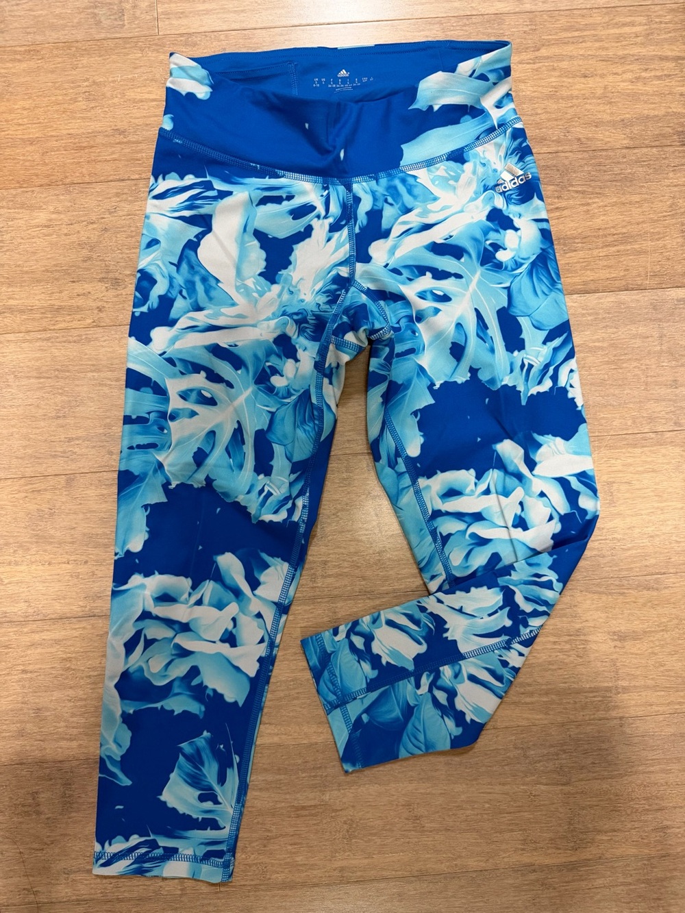 adidas Bright Blue Performance Crop Leggings